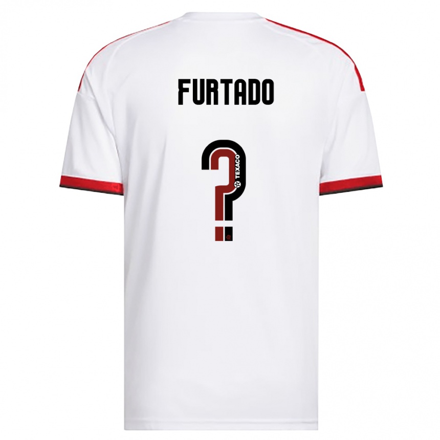ילדים כדורגל Lucas Furtado #0 לבן אדום שחור הרחק ג'רזי 2026/27