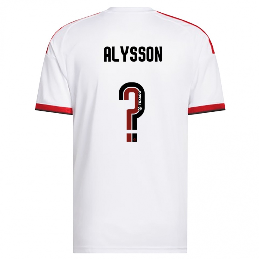 ילדים כדורגל Alysson #0 לבן אדום שחור הרחק ג'רזי 2026/27