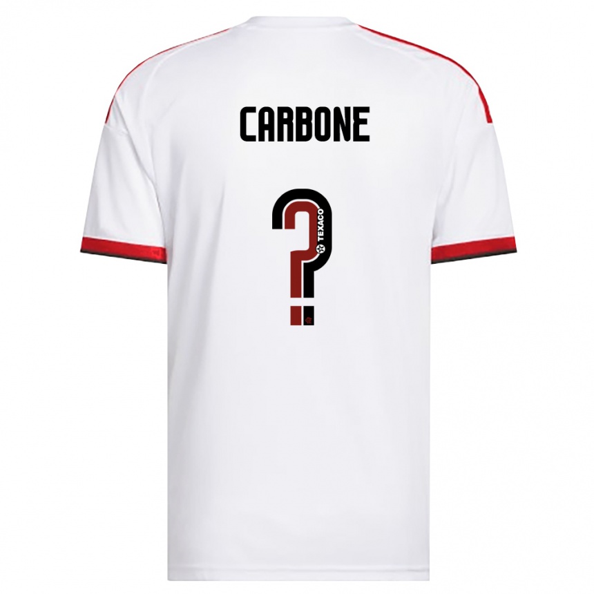 ילדים כדורגל Carbone #0 לבן אדום שחור הרחק ג'רזי 2026/27