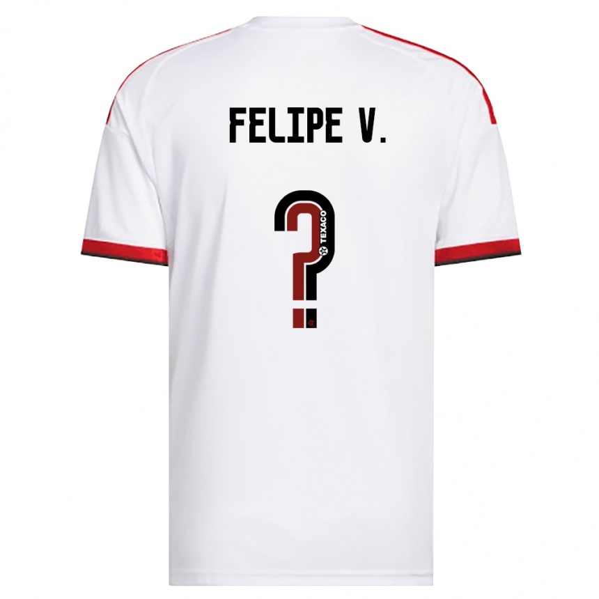 ילדים כדורגל Felipe Vieira #0 לבן אדום שחור הרחק ג'רזי 2026/27