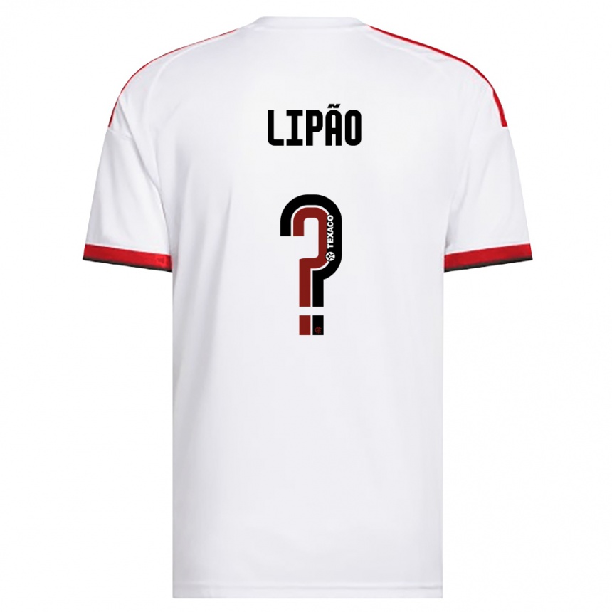 ילדים כדורגל Lipão #0 לבן אדום שחור הרחק ג'רזי 2026/27