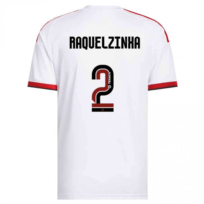 ילדים כדורגל Raquelzinha #2 לבן אדום שחור הרחק ג'רזי 2026/27