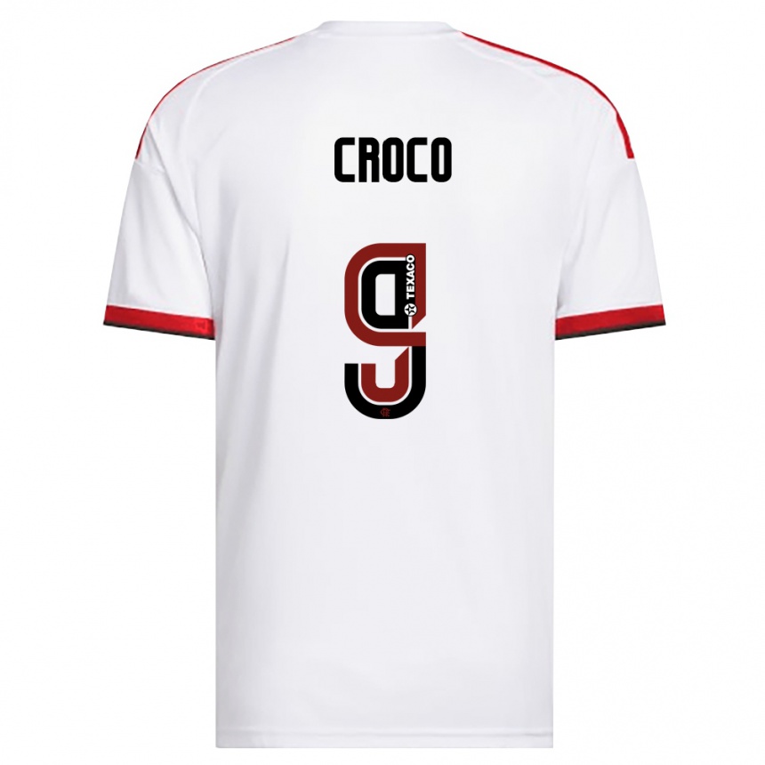 ילדים כדורגל Gabi Croco #9 לבן אדום שחור הרחק ג'רזי 2026/27