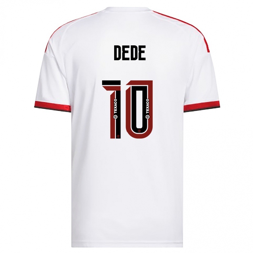 ילדים כדורגל Andressa Dede #10 לבן אדום שחור הרחק ג'רזי 2026/27