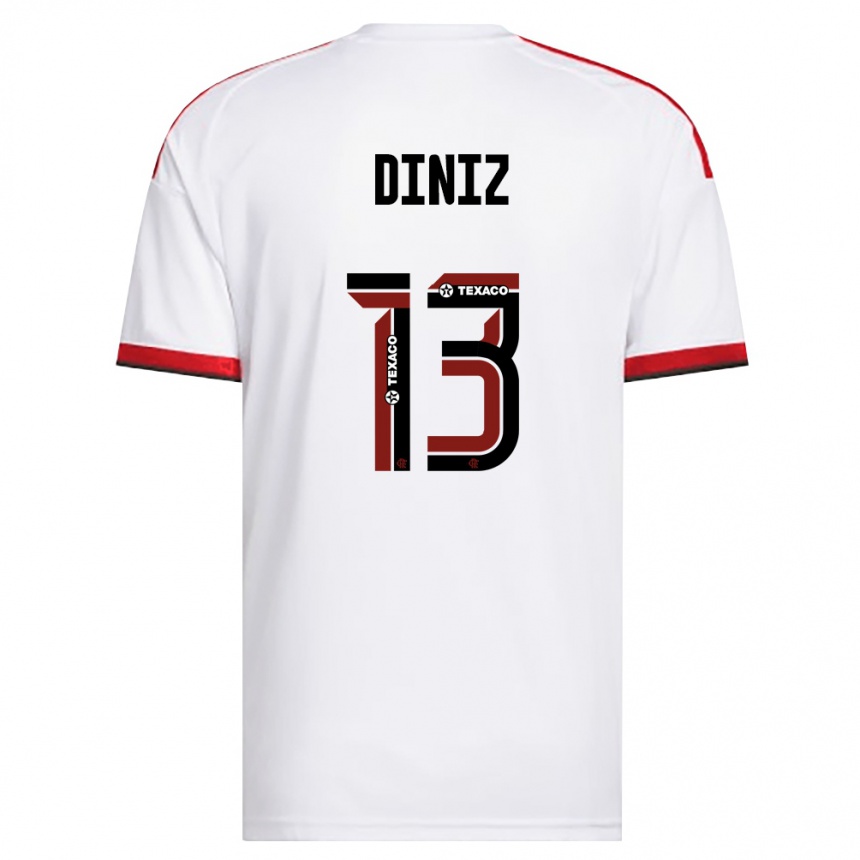 ילדים כדורגל Renata Diniz #13 לבן אדום שחור הרחק ג'רזי 2026/27