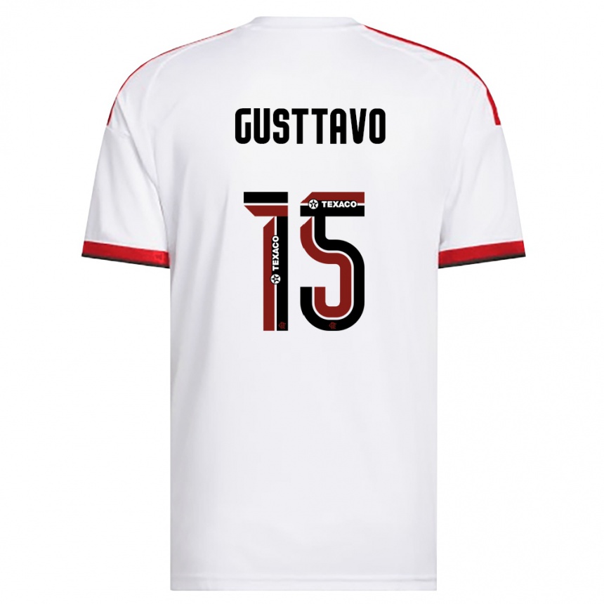 ילדים כדורגל Gusttavo #15 לבן אדום שחור הרחק ג'רזי 2026/27