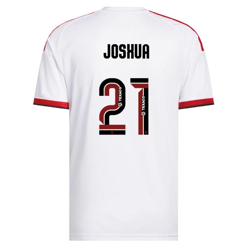 ילדים כדורגל Joshua #21 לבן אדום שחור הרחק ג'רזי 2026/27