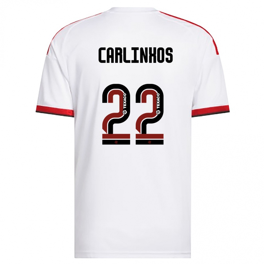 ילדים כדורגל Carlinhos #22 לבן אדום שחור הרחק ג'רזי 2026/27