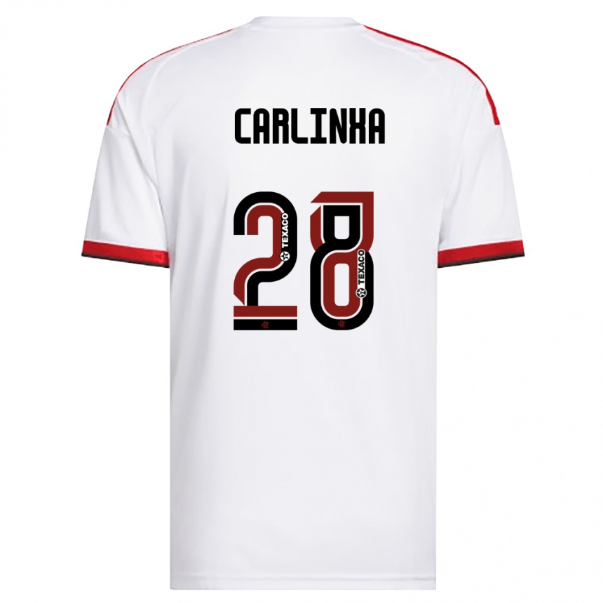 ילדים כדורגל Carlinha #28 לבן אדום שחור הרחק ג'רזי 2026/27