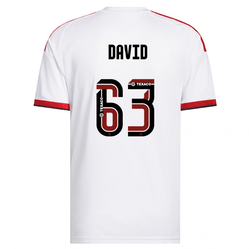 ילדים כדורגל David #63 לבן אדום שחור הרחק ג'רזי 2026/27