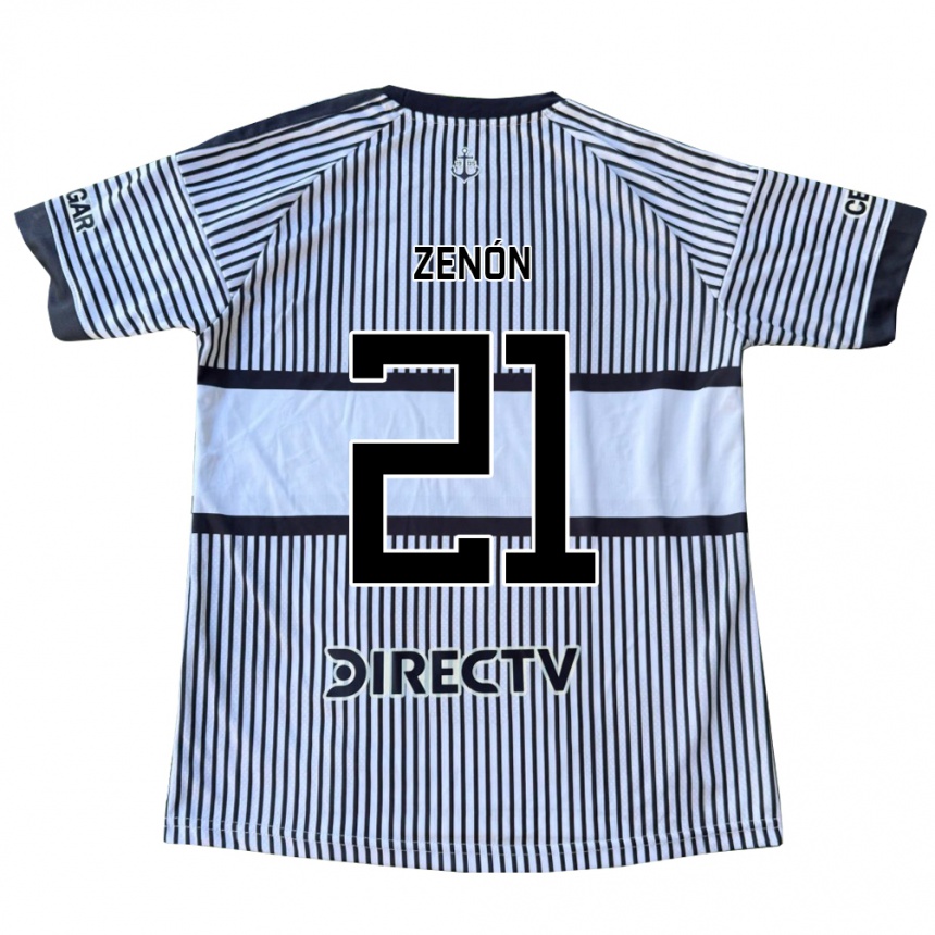 ילדים כדורגל קווין זנון #21 לבן שחור צהוב הרחק ג'רזי 2026/27