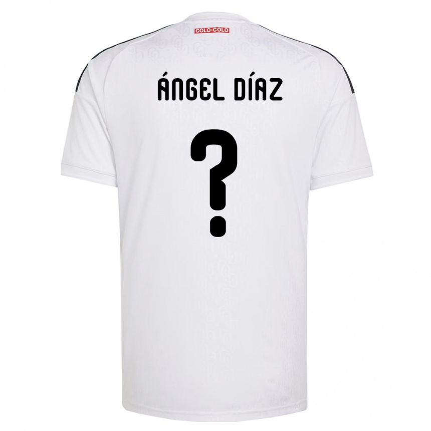 גברים כדורגל Ángel Díaz #0 לבן שחור ג'רזי ביתית 2026/27