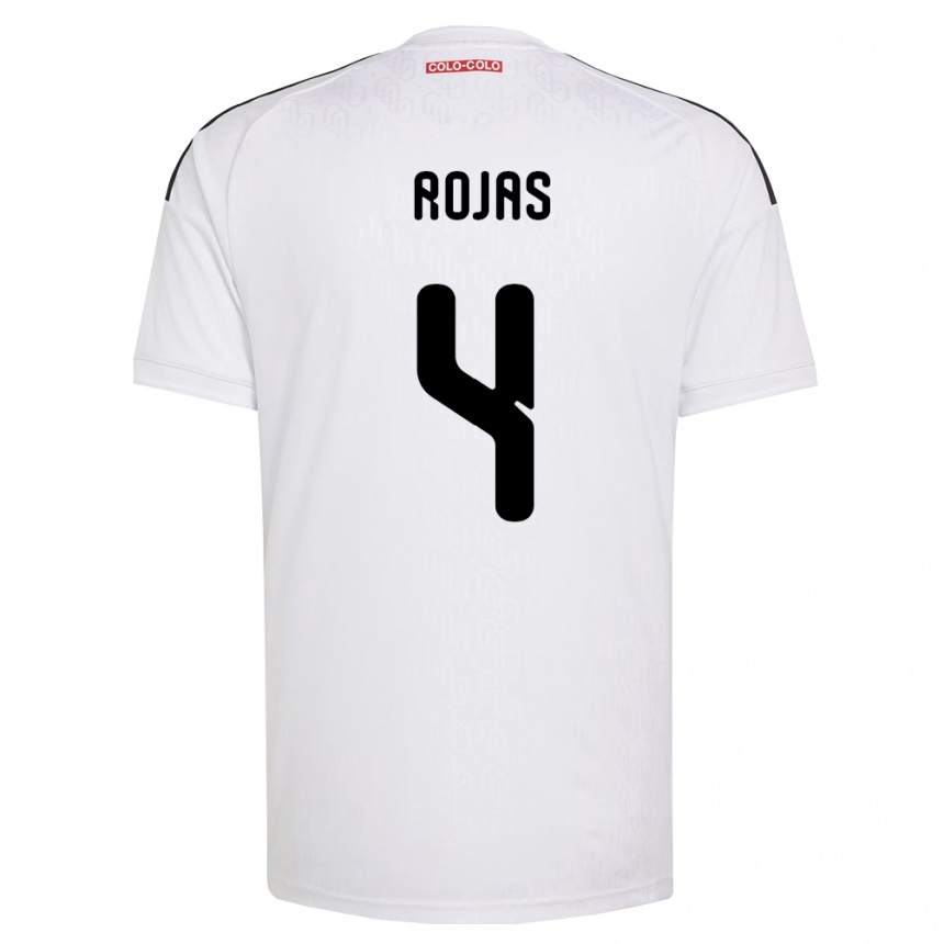 גברים כדורגל Javier Rojas #4 לבן שחור ג'רזי ביתית 2026/27