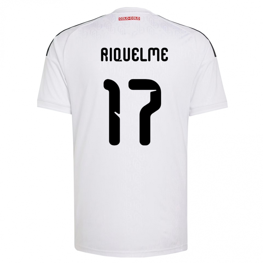 גברים כדורגל Cristián Riquelme #17 לבן שחור ג'רזי ביתית 2026/27