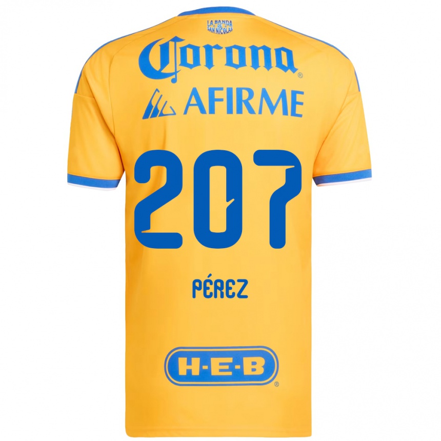 גברים כדורגל Samuel Pérez #207 צהוב כחול ג'רזי ביתית 2026/27