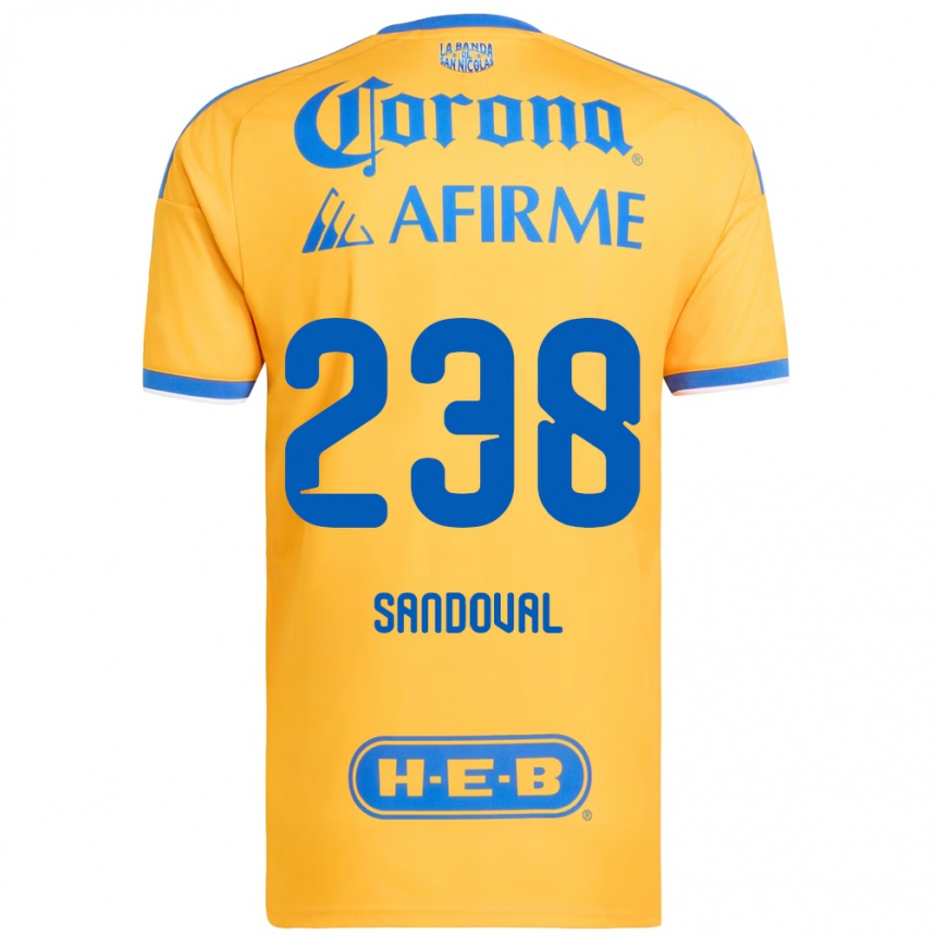 גברים כדורגל Miguel Sandoval #238 צהוב כחול ג'רזי ביתית 2026/27