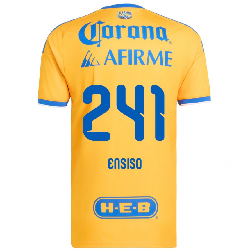 גברים כדורגל Eduardo Ensiso #241 צהוב כחול ג'רזי ביתית 2026/27