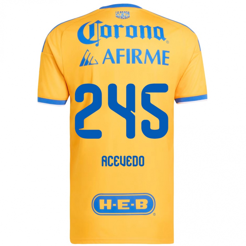 גברים כדורגל Kevin Acevedo #245 צהוב כחול ג'רזי ביתית 2026/27 גברים כדורגל Kevin Acevedo #245 צהוב כחול ג'רזי ביתית 2026/27