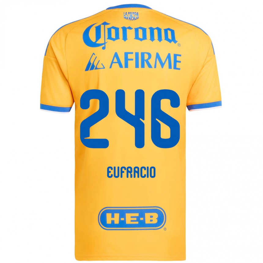 גברים כדורגל Enrique Eufracio #246 צהוב כחול ג'רזי ביתית 2026/27