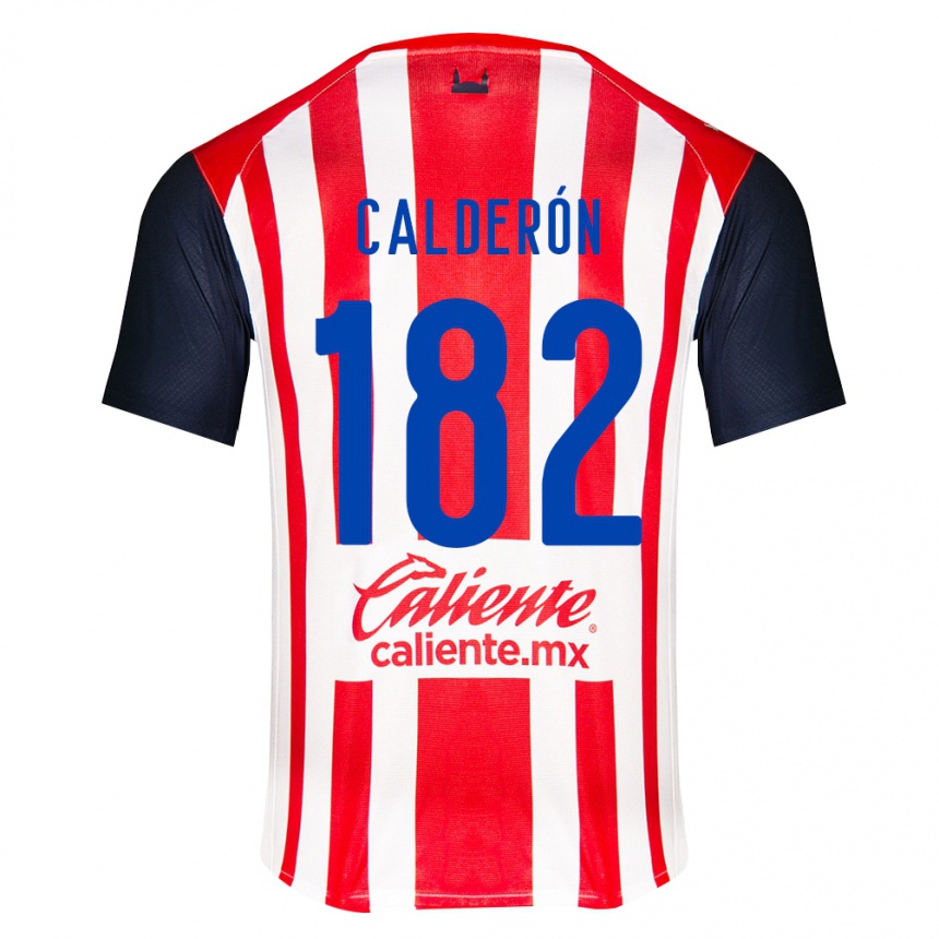 גברים כדורגל Leonel Calderón #182 אדום שחור לבן ג'רזי ביתית 2026/27