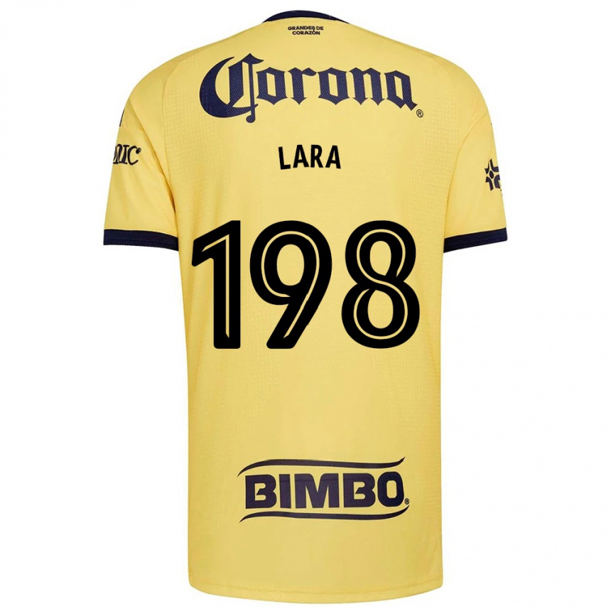 גברים כדורגל Guadalupe Lara #198 צהוב אדום שחור ג'רזי ביתית 2026/27