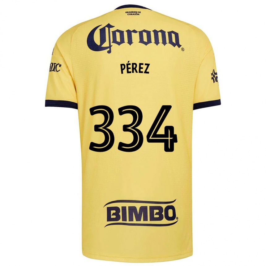 גברים כדורגל Diego Pérez #334 צהוב אדום שחור ג'רזי ביתית 2026/27