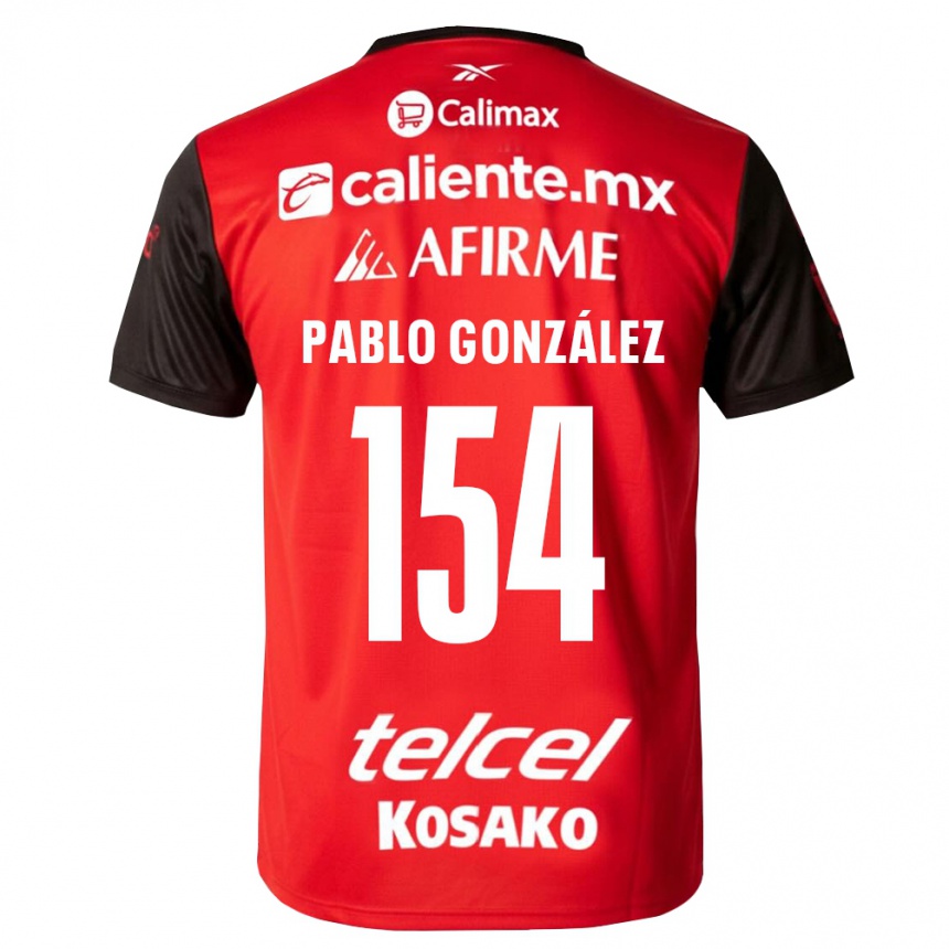 גברים כדורגל Juan Pablo González #154 שחור אדום ג'רזי ביתית 2026/27