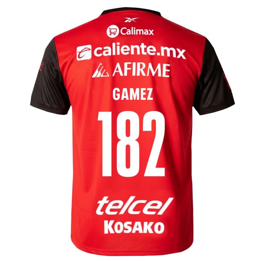 גברים כדורגל Mark Gamez #182 שחור אדום ג'רזי ביתית 2026/27 גברים כדורגל Mark Gamez #182 שחור אדום ג'רזי ביתית 2026/27