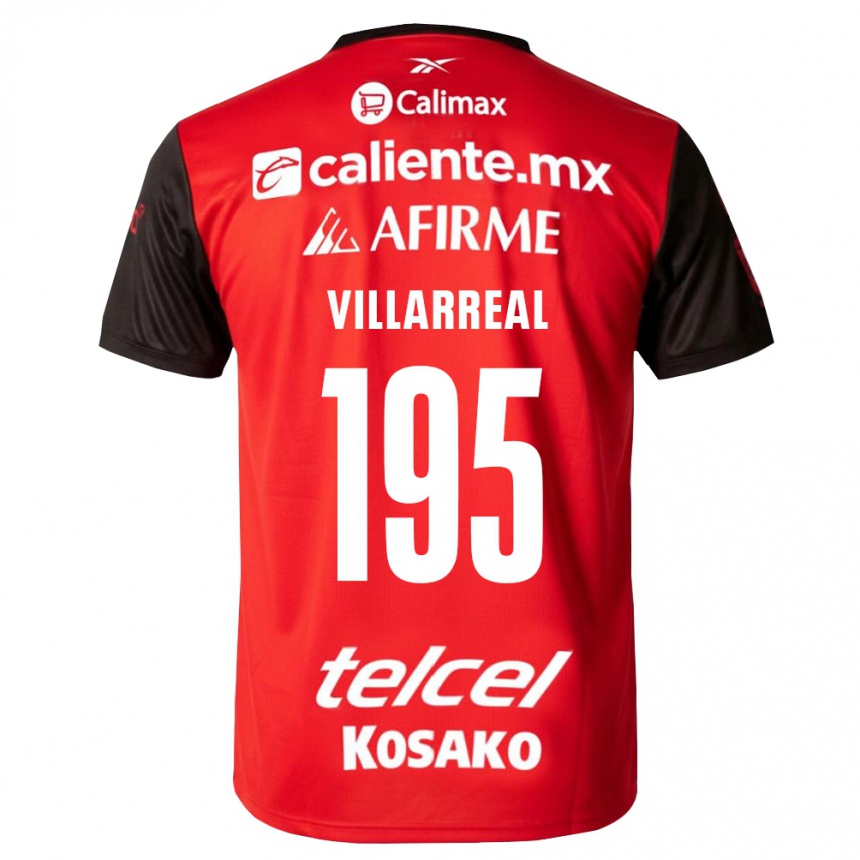 גברים כדורגל Óscar Villarreal #195 שחור אדום ג'רזי ביתית 2026/27
