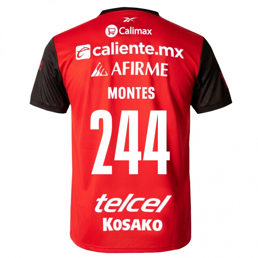 גברים כדורגל Raúl Montes #244 שחור אדום ג'רזי ביתית 2026/27