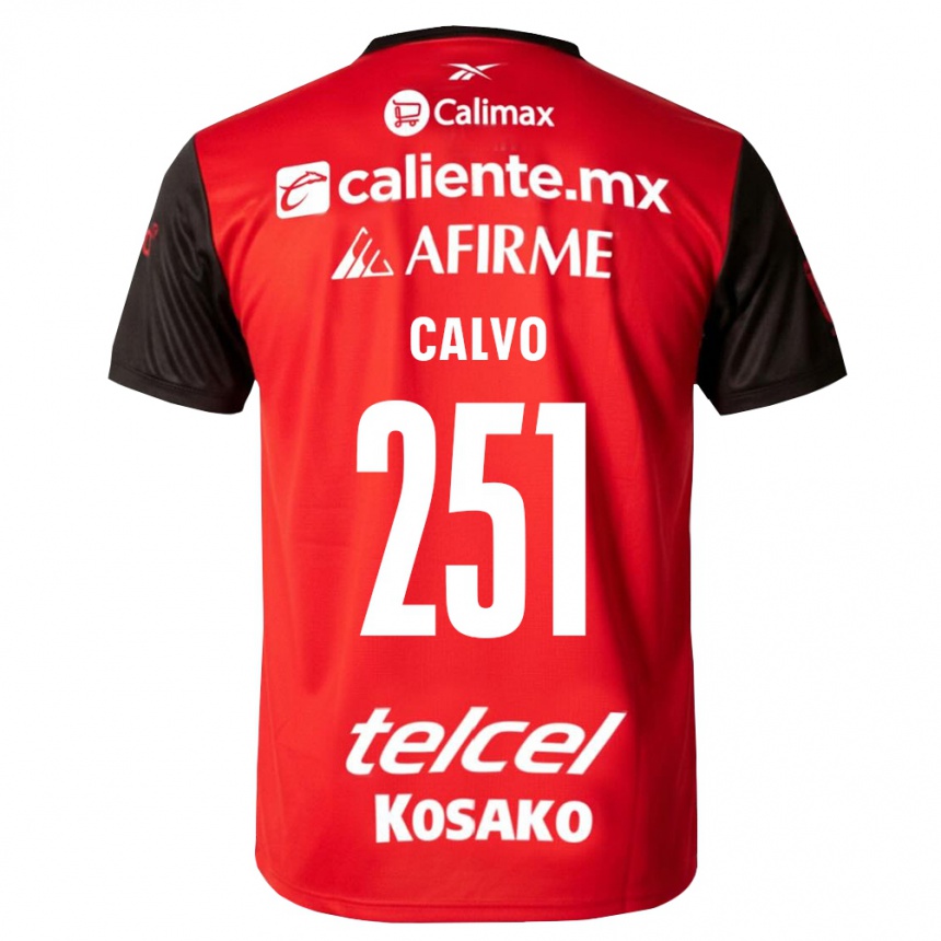 גברים כדורגל Gael Calvo #251 שחור אדום ג'רזי ביתית 2026/27