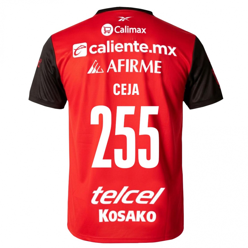 גברים כדורגל Julio Ceja #255 שחור אדום ג'רזי ביתית 2026/27 גברים כדורגל Julio Ceja #255 שחור אדום ג'רזי ביתית 2026/27