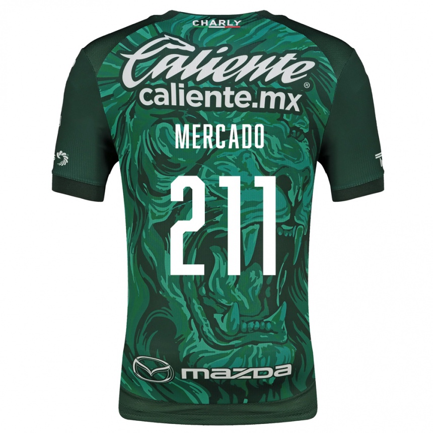 גברים כדורגל Diego Mercado #211 ירוק שחור ג'רזי ביתית 2026/27 גברים כדורגל Diego Mercado #211 ירוק שחור ג'רזי ביתית 2026/27