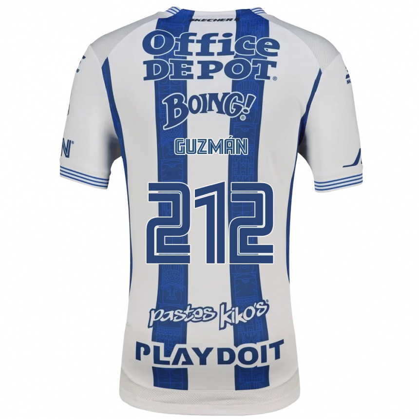 גברים כדורגל Enrique Guzmán #212 לבן כחול צי ג'רזי ביתית 2026/27