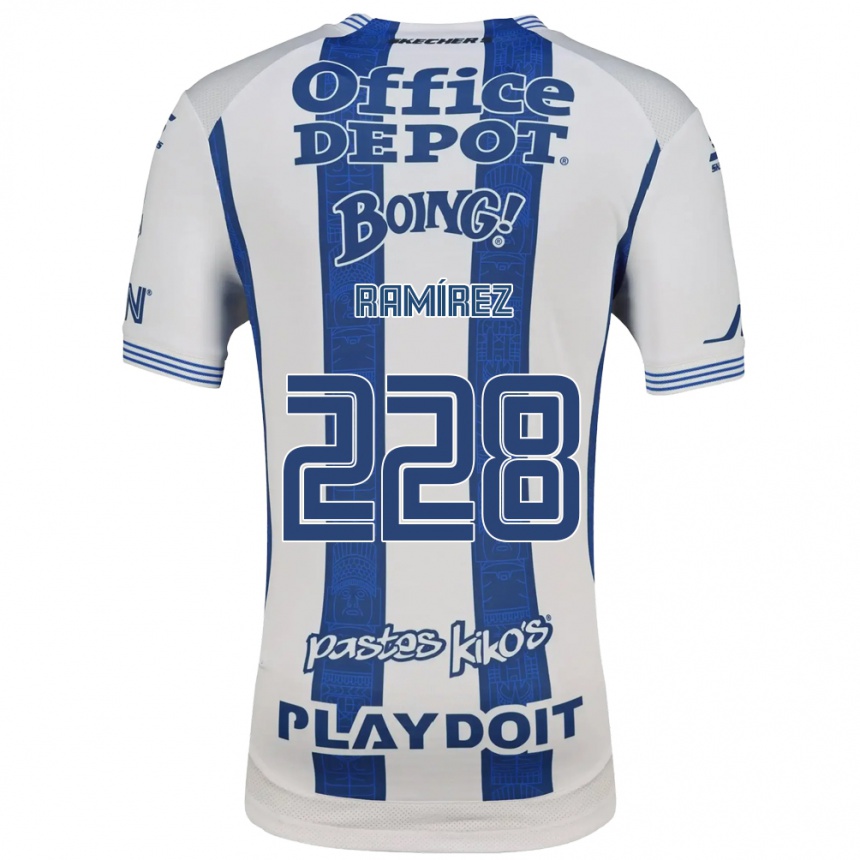 גברים כדורגל Edrick Ramírez #228 לבן כחול צי ג'רזי ביתית 2026/27