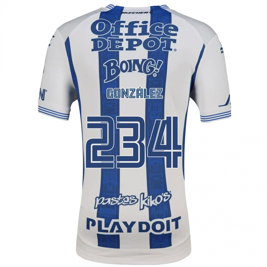 גברים כדורגל Oswaldo González #234 לבן כחול צי ג'רזי ביתית 2026/27