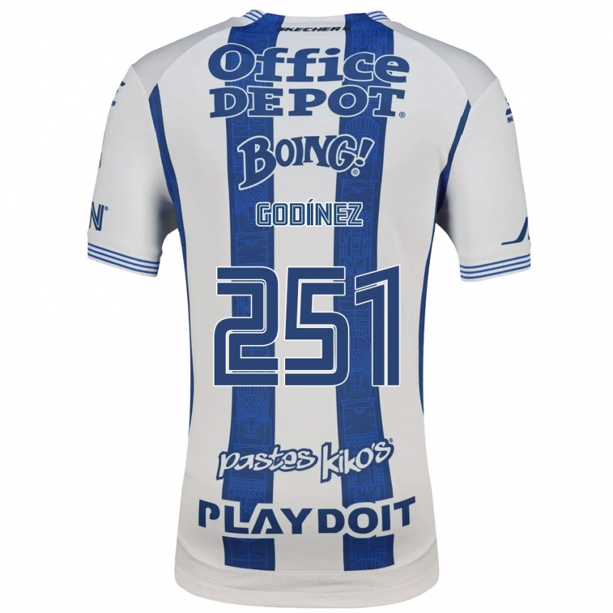 גברים כדורגל Daniel Godínez #251 לבן כחול צי ג'רזי ביתית 2026/27