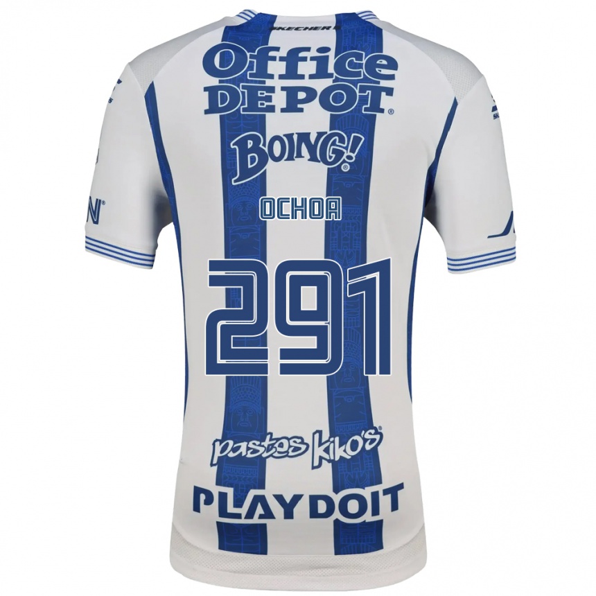 גברים כדורגל Matteo Ochoa #291 לבן כחול צי ג'רזי ביתית 2026/27