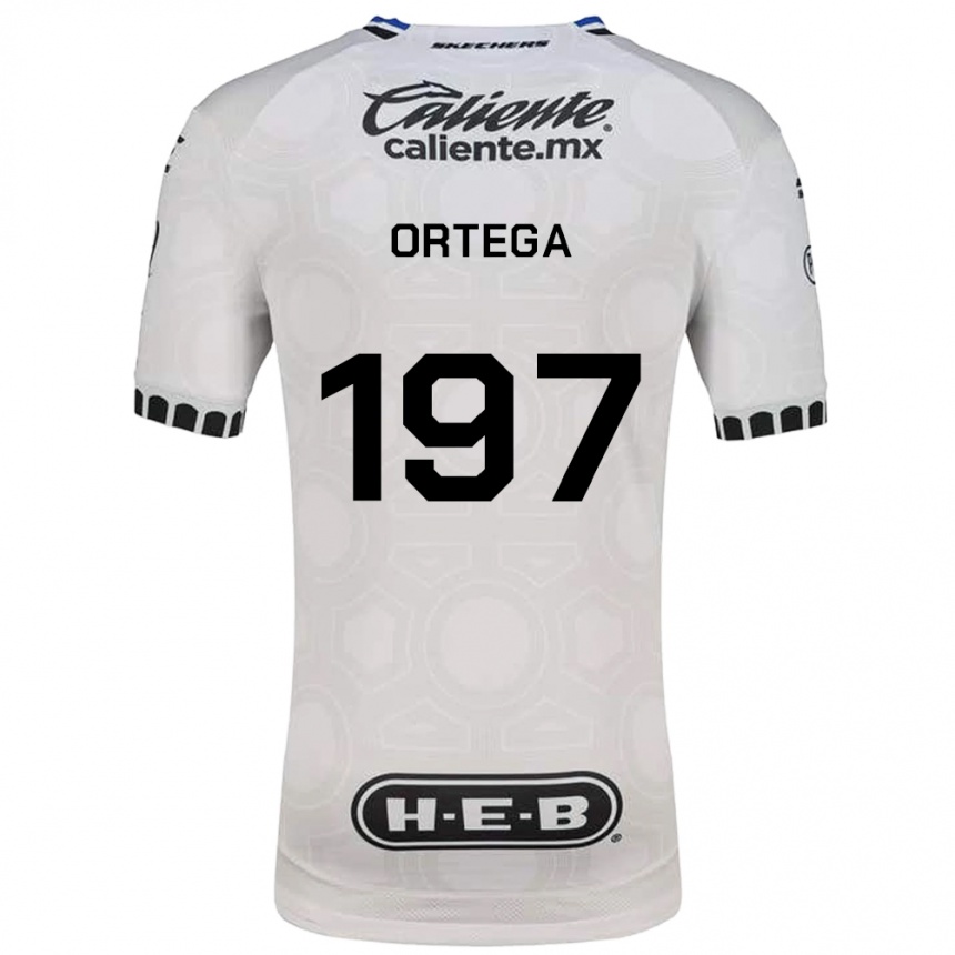 גברים כדורגל Javier Ortega #197 לבן שחור כחול ג'רזי ביתית 2026/27
