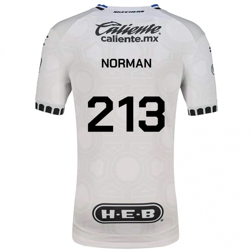 גברים כדורגל Humberto Norman #213 לבן שחור כחול ג'רזי ביתית 2026/27