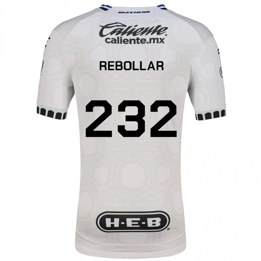 גברים כדורגל Jonathan Rebollar #232 לבן שחור כחול ג'רזי ביתית 2026/27
