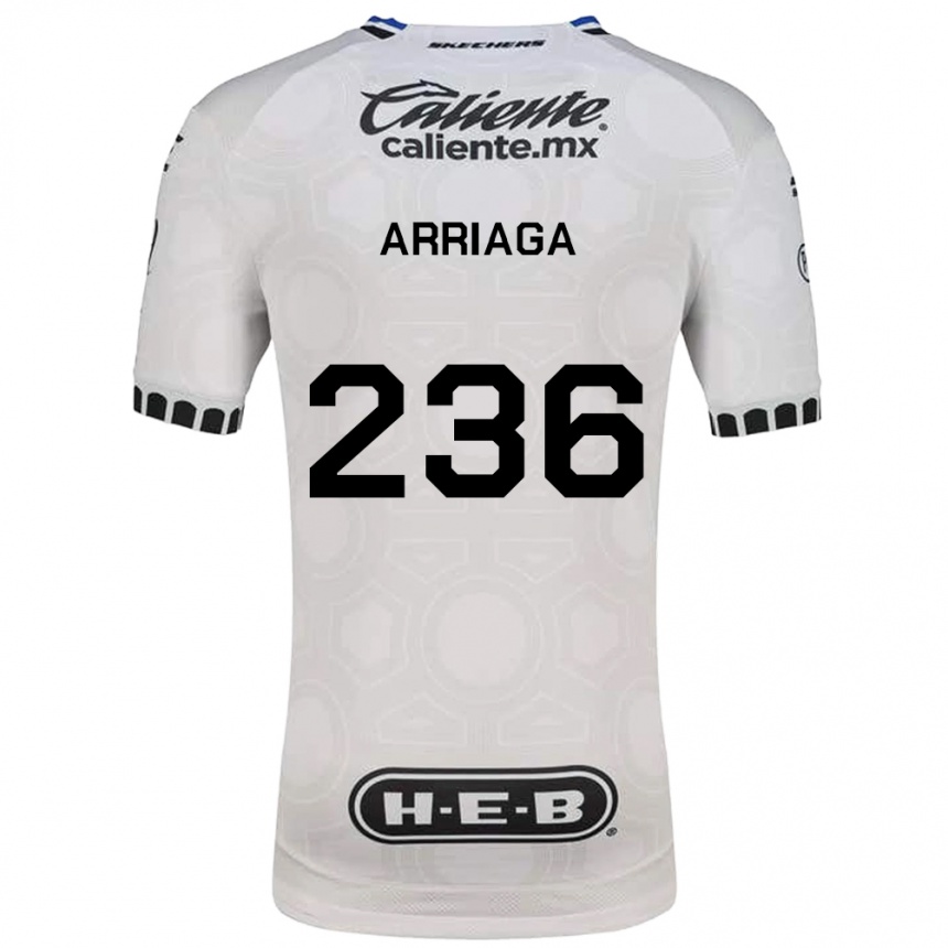 גברים כדורגל Cristopher Arriaga #236 לבן שחור כחול ג'רזי ביתית 2026/27