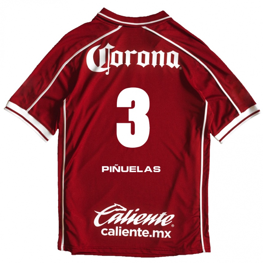 גברים כדורגל Fernando Piñuelas #3 לבן אדום ג'רזי ביתית 2026/27