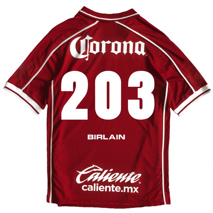 גברים כדורגל Luca Birlain #203 לבן אדום ג'רזי ביתית 2026/27