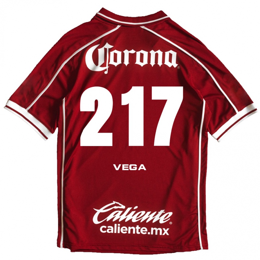 גברים כדורגל Kevin Vega #217 לבן אדום ג'רזי ביתית 2026/27