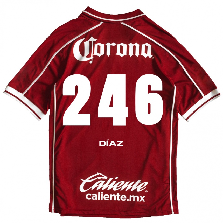 גברים כדורגל César Díaz #246 לבן אדום ג'רזי ביתית 2026/27
