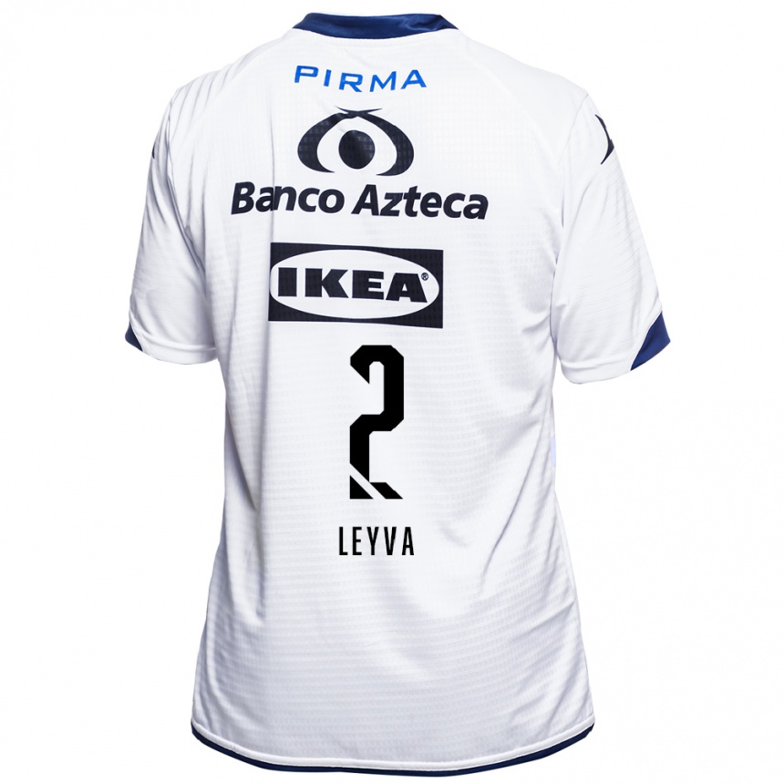 גברים כדורגל אנחל לייבה(Angel Leyva #2 לבן שחור כחול ג'רזי ביתית 2026/27
