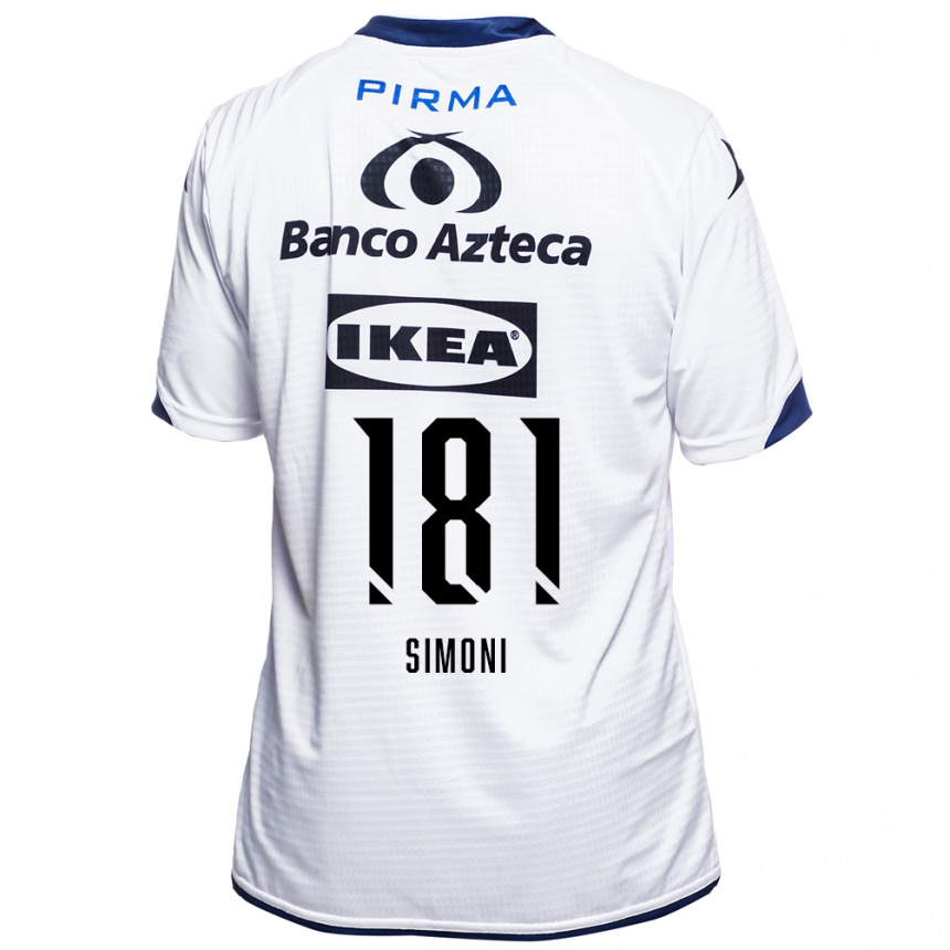 גברים כדורגל Julio Simoni #181 לבן שחור כחול ג'רזי ביתית 2026/27