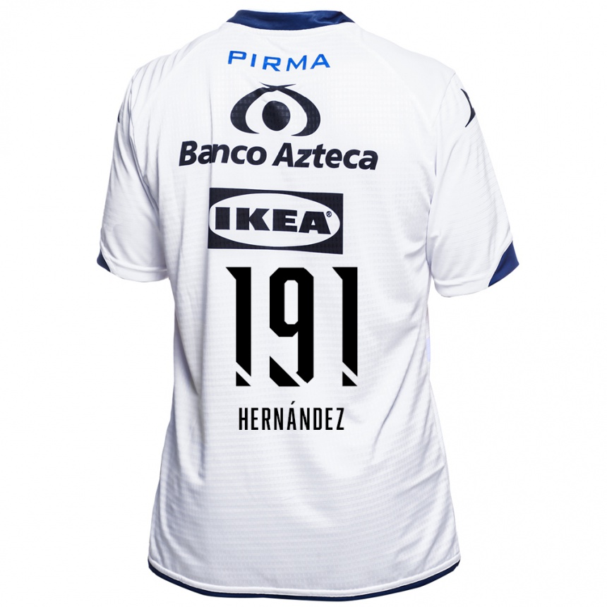 גברים כדורגל Brian Hernández #191 לבן שחור כחול ג'רזי ביתית 2026/27