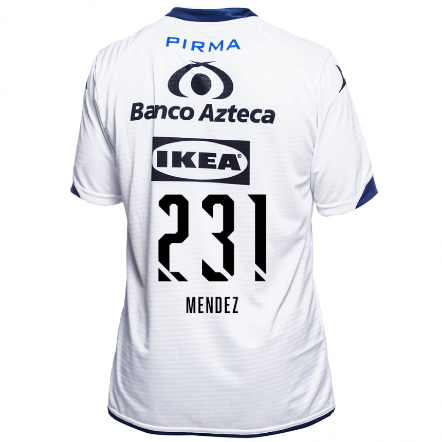 גברים כדורגל אלחנדרו מנדז #231 לבן שחור כחול ג'רזי ביתית 2026/27 גברים כדורגל אלחנדרו מנדז #231 לבן שחור כחול ג'רזי ביתית 2026/27